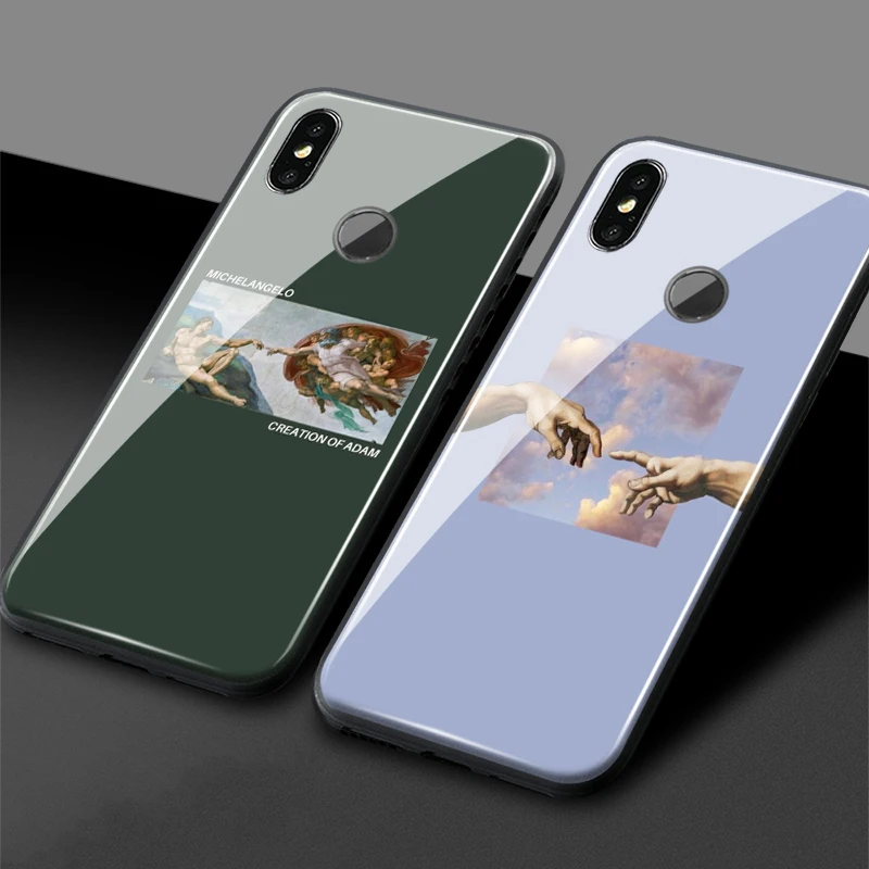 Creation of Adam mi chelangelo мягкий силиконовый стеклянный чехол для телефона Xiaomi 6 8 9 SE x 2 2s 3
