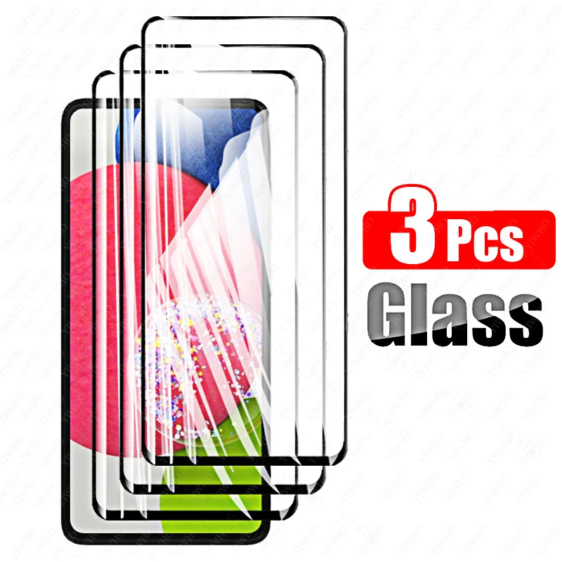 

3Pcs Full Cover Protective Glass for Samsung Galaxy A52 5G HD Glasses Screen Protector for Samsong Sansung A03s A22 A72 A32 A12