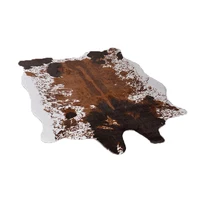Wholesale supply cowhide area rugs Polyester material Faux Cowhide Shaped carpet