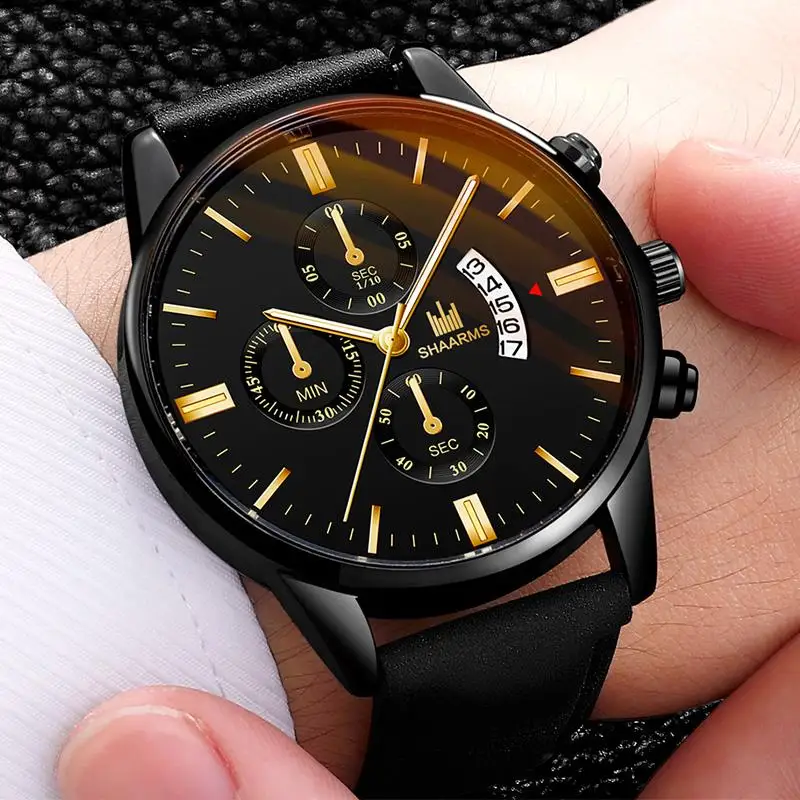 

Relogio Masculino watches Minimalist Men's Fashion Ultra Thin Watches Business Steel PU band Quartz Watch 2021
