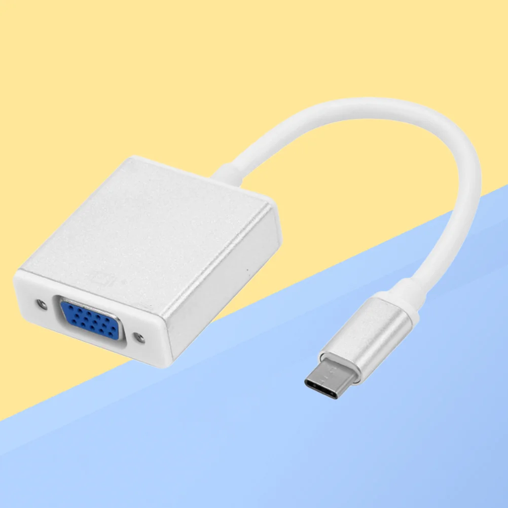 

Кабель-адаптер Type-C папа-VGA мама 1080P USB 3,1 для ТВ проектора монитора (серебристый)