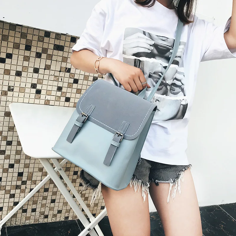 

Backpack Women Backpacks Fashion Small School Bags For Girls Black Scrub PU Leather Female Backpack Sac A Dos 2019