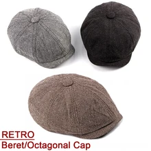 2021 New Mens Womens Herringbone Style Berets Retro Woolen Top Felt Hat Fashion Wild Casual Berets F