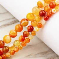 colorful natural stone orange striped agate round loose spacer beads 6810mm for jewelry making diy bracelet necklace gifts
