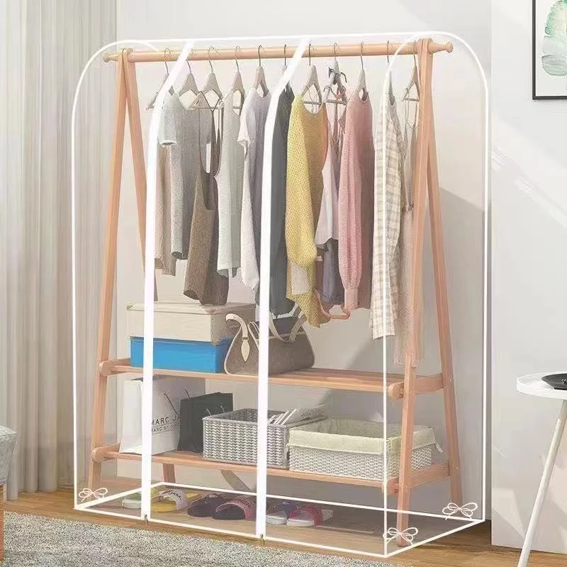 

Clothes rack bedroom clothes storage bag floor hanger dust cover cover cloth dust bag