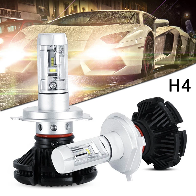 2 шт. Автомобильные светодиодные лампы 6000K X3 H4 100W 12000LM | Автомобили и мотоциклы