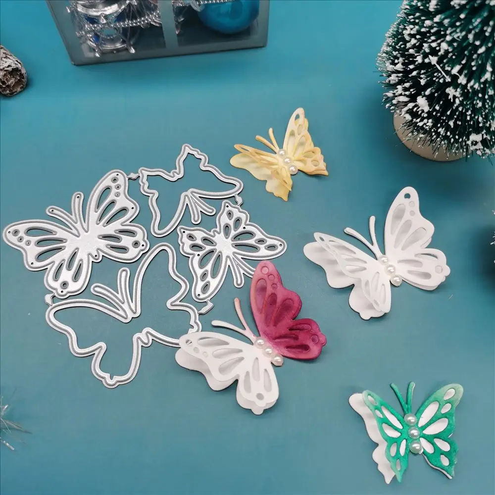 

Four butterflies greeting card decorate Metal Cutting Dies Stencils for DIY Scrapbooking photo Embossing DIY Paper Card new