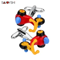 savoyshi kids scooter bicycle cufflinks for mens french shirt cuffs high quality novelty enamel cuff links brand gift jewelry