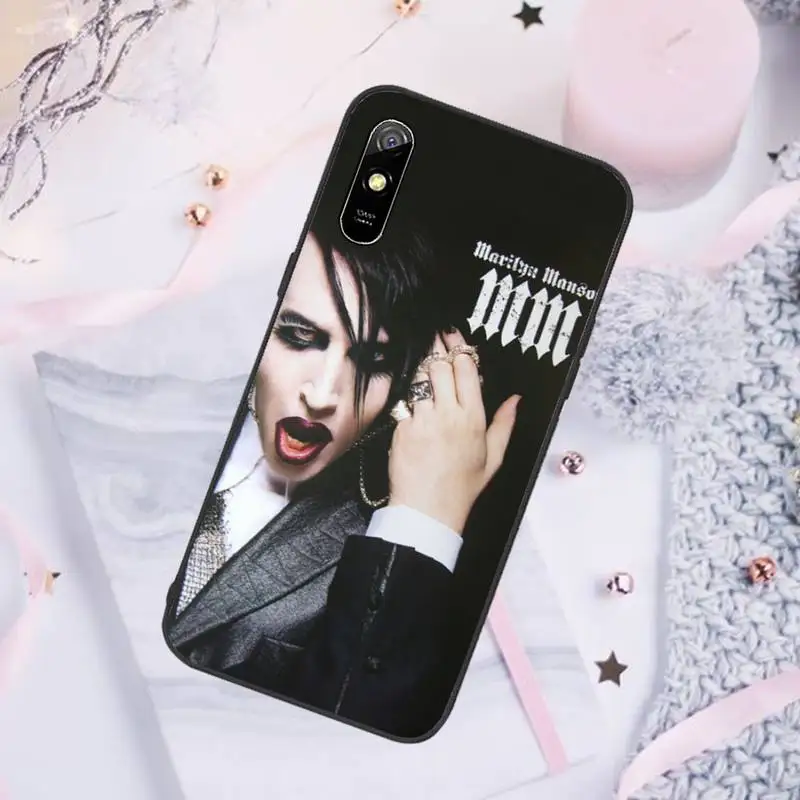 

Marilyn Manson Phone Case For Xiaomi Redmi note 7 8 9 pro 8T 9A 9S Mi Note 10 Lite pro