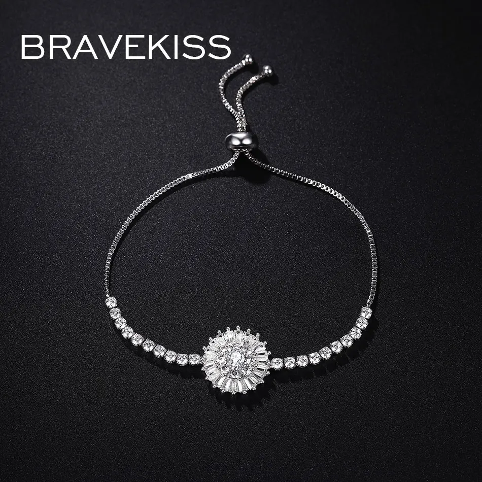 Браслеты Bravekiss UB0210 винтажные круглые с фианитами модные для друзей теннисные