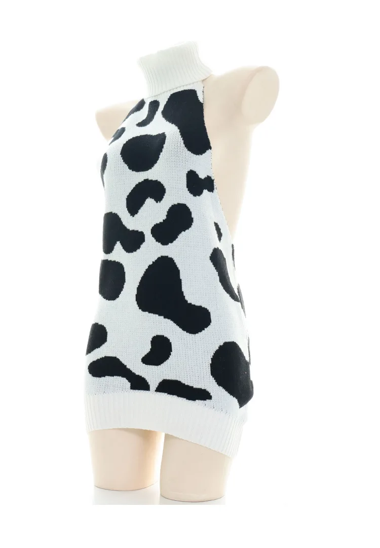 

Kawaii Lingerie Femme Sexy Cow Costume for Women Girls Lolita Erotic Cosplay Backless School Girl Stripper Outfit Maid Dress New
