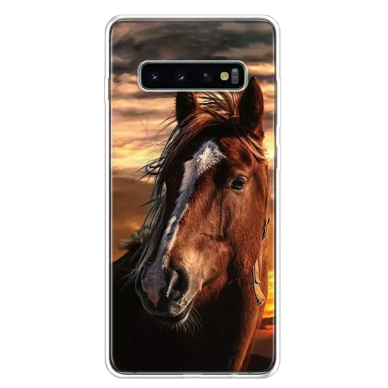 Horse чехол с изображением животного чехол для телефона для samsung Galaxy S10+ Note 10 9 8 S9 S8 J4 J6 J8 плюс S7 S6 корпус под плетенную сумку - Цвет: TW144-1