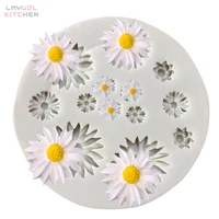 small daisy flower silicone mold flower cake chocolate decoration mold diy jewelry making accessories silicon mold for fondant