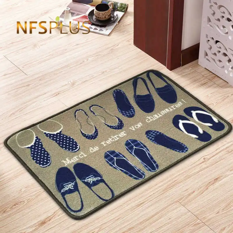 Front Door Mat Outdoor Entrance Doormat 40x60cm Polyester Fiber Latex Anti-Slip Floor Home Decorative Carpet | Дом и сад