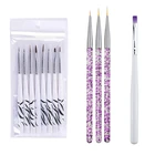 Набор кистей для ногтей, 138 шт., ручка с резьбой, рисунок цветов, нейлоновая шерсть, белая ручка, DIY дизайн маникюрные инструменты для ногтей