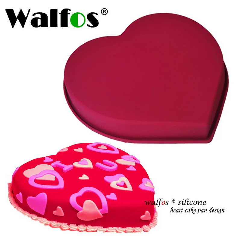 

WALFOS Food Grade Silicone Mold Love Heart Shaped Cake Mold Baking Pan Non-Stick Chocolate Mousse Mould Cake Decorating Tools
