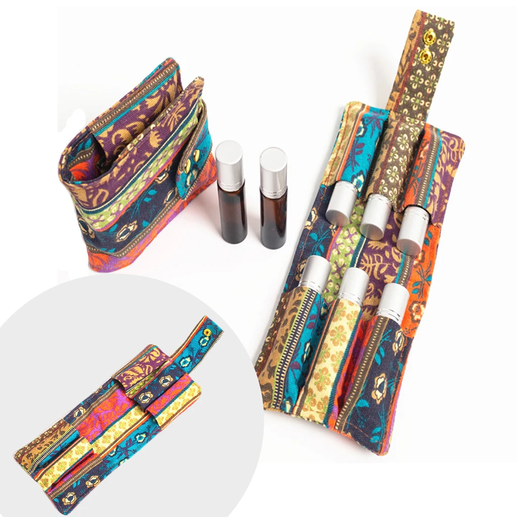 

6-bottle 10ml Essential Oil Roller Bottle Carrying Case Nail Polish Storage Bag, Neatly Organizer for Quickly Access