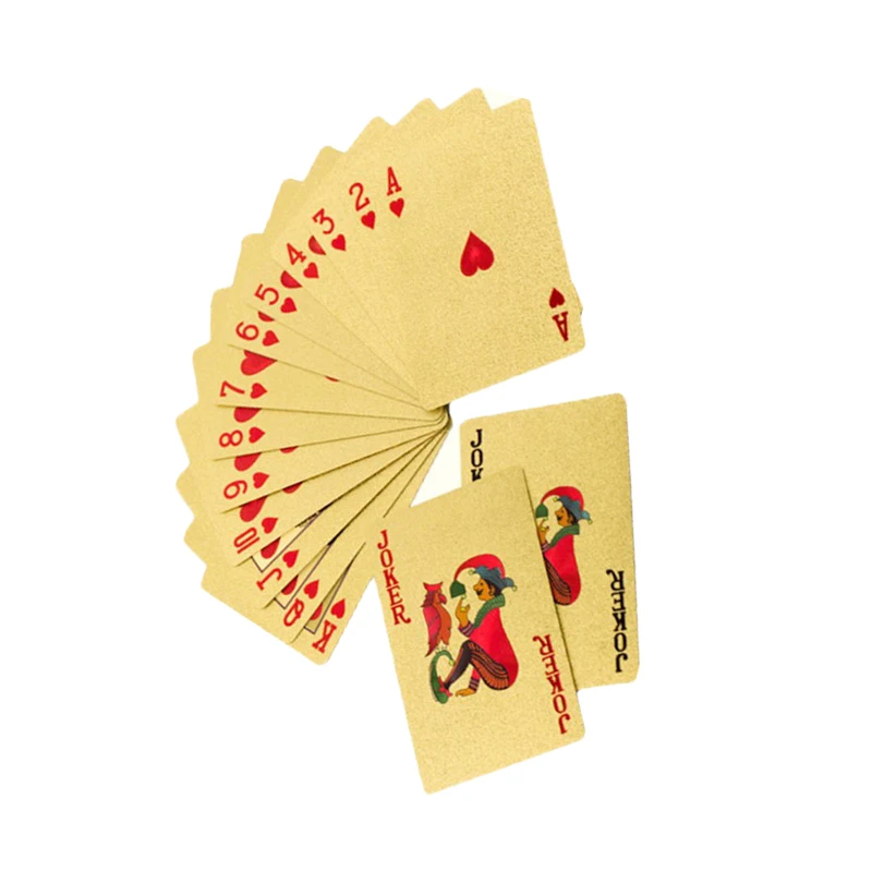 24K золотые игральные карты покер игра палуба Золотая фольга набор пластиковые