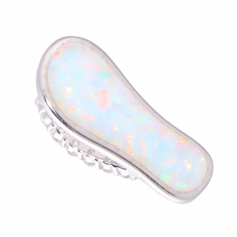 Женская подвеска из серебра 925 пробы с голубым и белым огненным опалом|fire opal|pendant