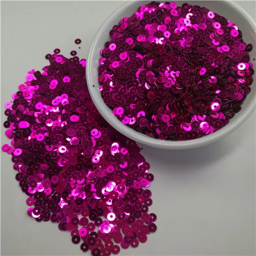 04 rose red Paillette 3 4 5 6 мм плоский круглый ПВХ свободные блестки шитье ремесло свадебные украшения Одежда Платье колпачки для обуви DIY аксессуары - Цвет: 04 rose red