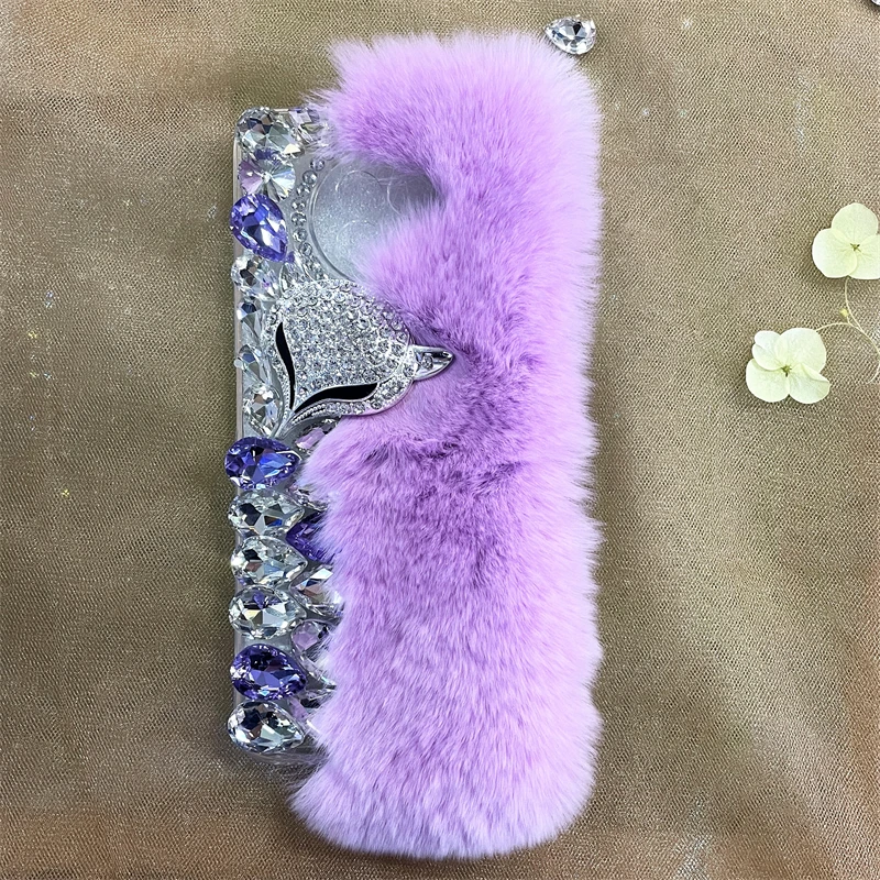 

Jewelled Furry Phone Case For HUAWEI Mate30 40 Pro Diamond Gem Luxury Dazzling P30 40Plus Fashion Soft Silicone Protective Cover