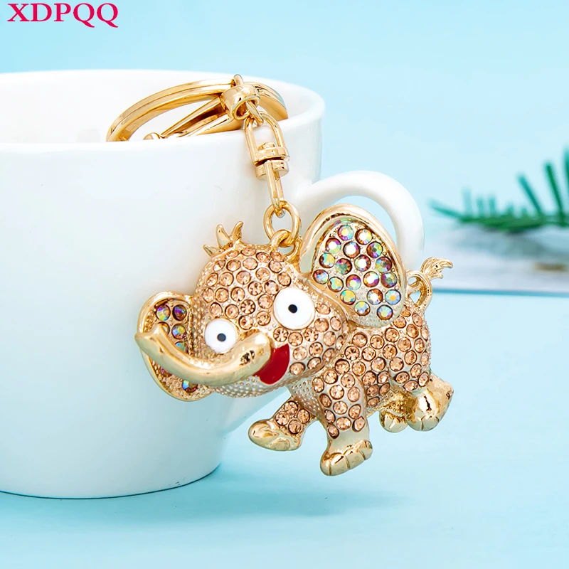 XDPQQ Модный Ювелирный брелок цветные стразы форма слона из сплава Подарочная