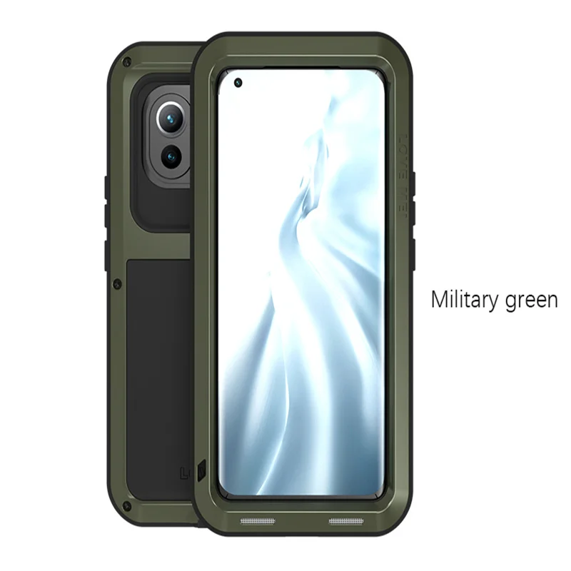 

Luxury Heavy Duty Metal Armor Case For Xiaomi Mi 11 Waterproof Shockproof Rugged Full Body Protective Back Cover For Xiaomi 11