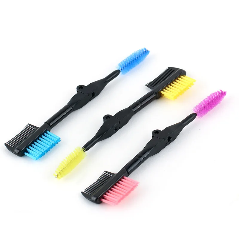 

New Double-end Folding Eyelash Comb Mini Separator Mascara Lift Curl Metal Beauty Makeup Tool Eyelashes Comb T0734