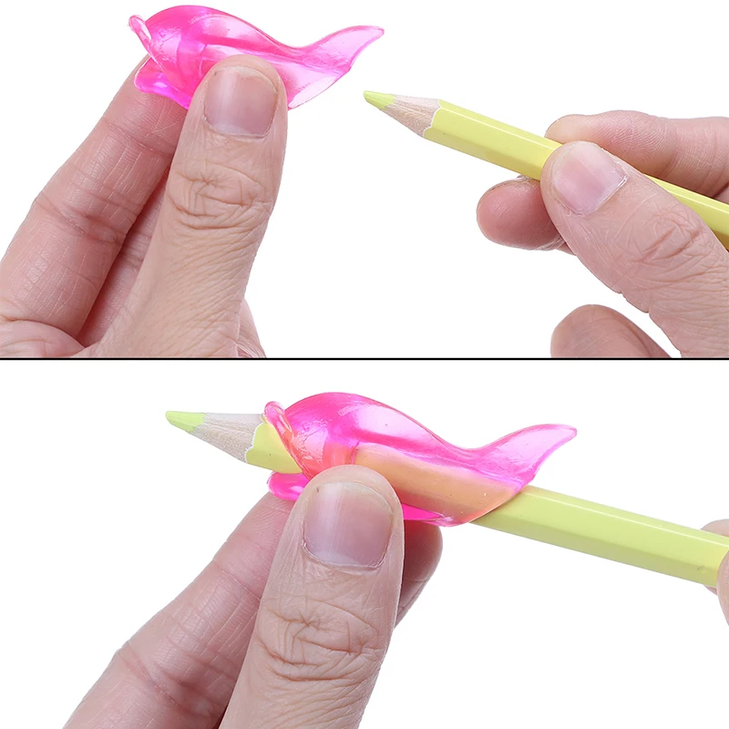 

3Pcs Cute Silicone Dolphin Fish Style Children Pencil Students Hold Pen Writing Drawing Posture Correction Funny Toys