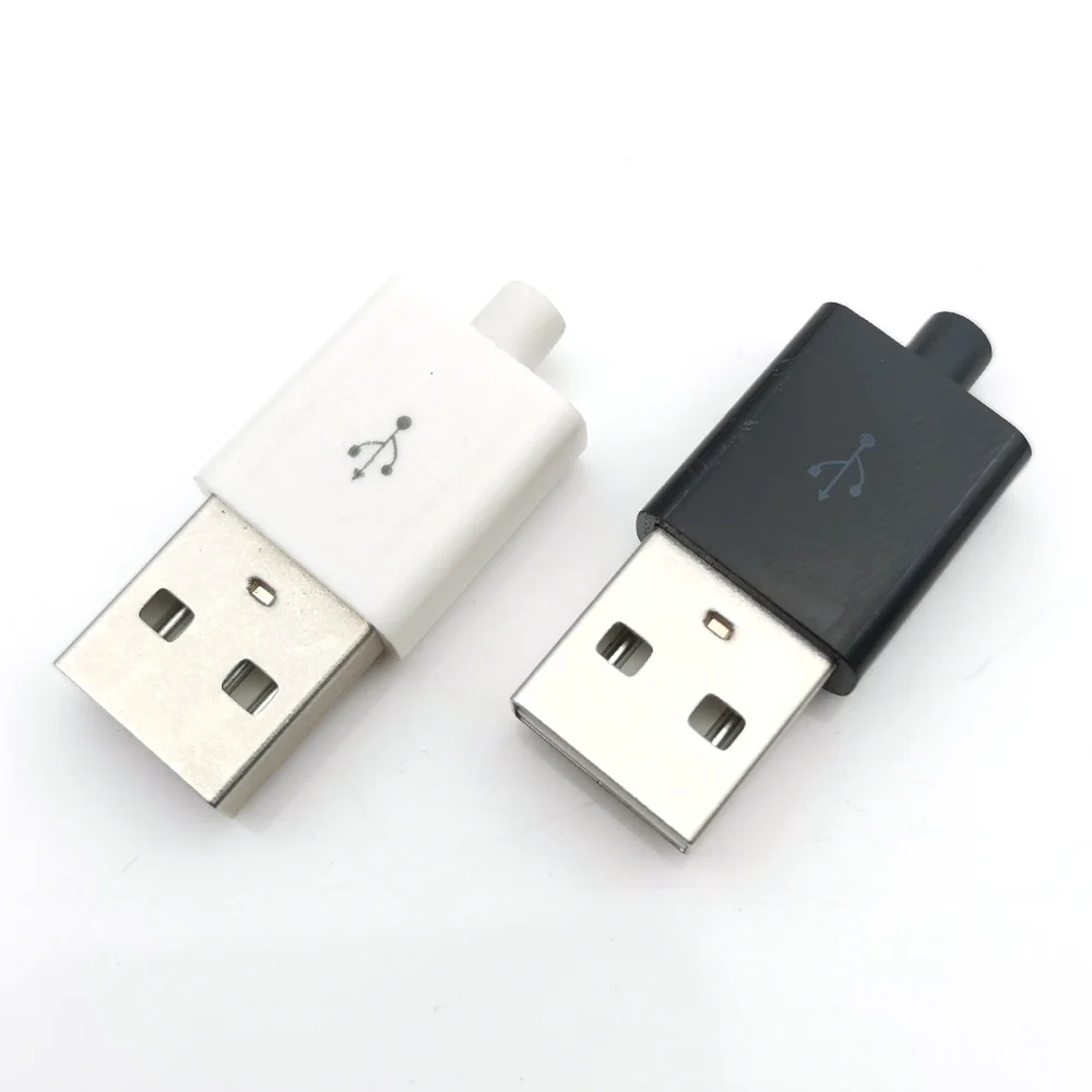 

10set Welded Wire Connector With case USB 2.0 jack Type-A USB 3.0 Male Plug 2A/5A large current Connection adapter accessories