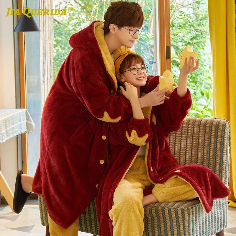 

New Hooded Long Sleeve Long Pants Sleepwear Fashion Style Casual Style Homesuit Homeclothes Pajamas Set Flannel Winter Warm