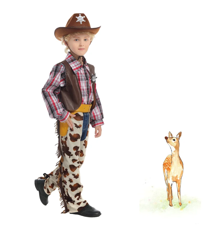 Костюм в ковбойском стиле для детей костюмы на Хэллоуин наряд полицейских