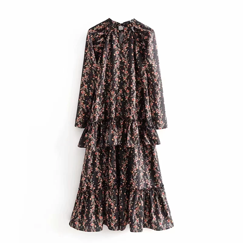 Элегантное Плиссированное Женское зимнее длинное платье с круглым вырезом и