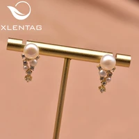 xlent 925 sterling silver handmade natural white freshwater pearl earring female couple wedding banquet gift fine jewelry ge1033