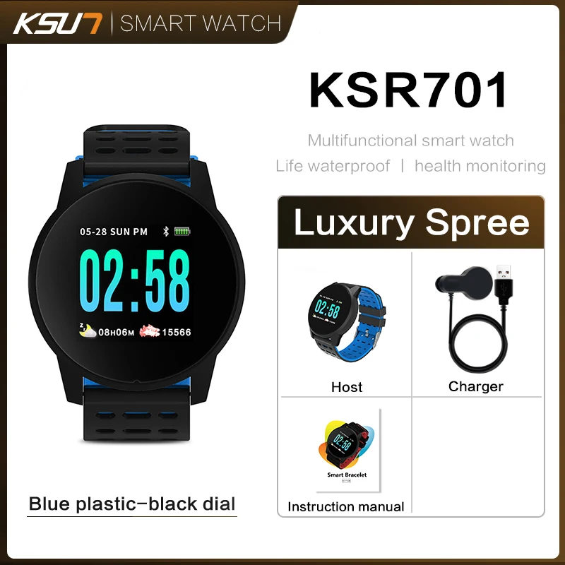 PU Blue Смарт часы KSUN KSR901 Bluetooth Android/IOS телефоны 4G водонепроницаемый gps сенсорный экран Спорт Здоровье - Цвет: PU Blue