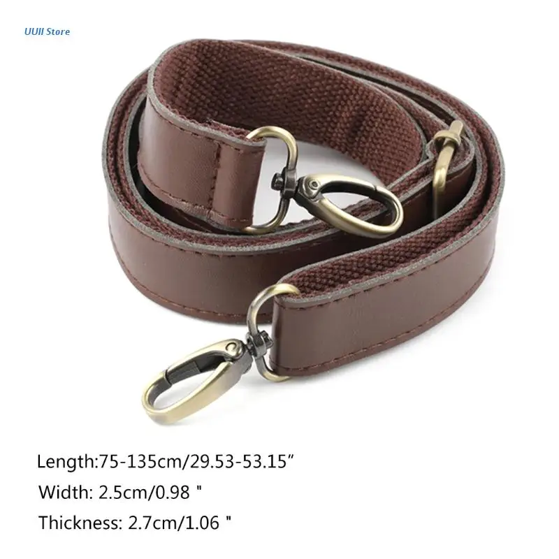 

Adjustable PU Leather Purse Handbag Shoulder Strap Replacement with Metal Swivel Hooks Bag Accessories