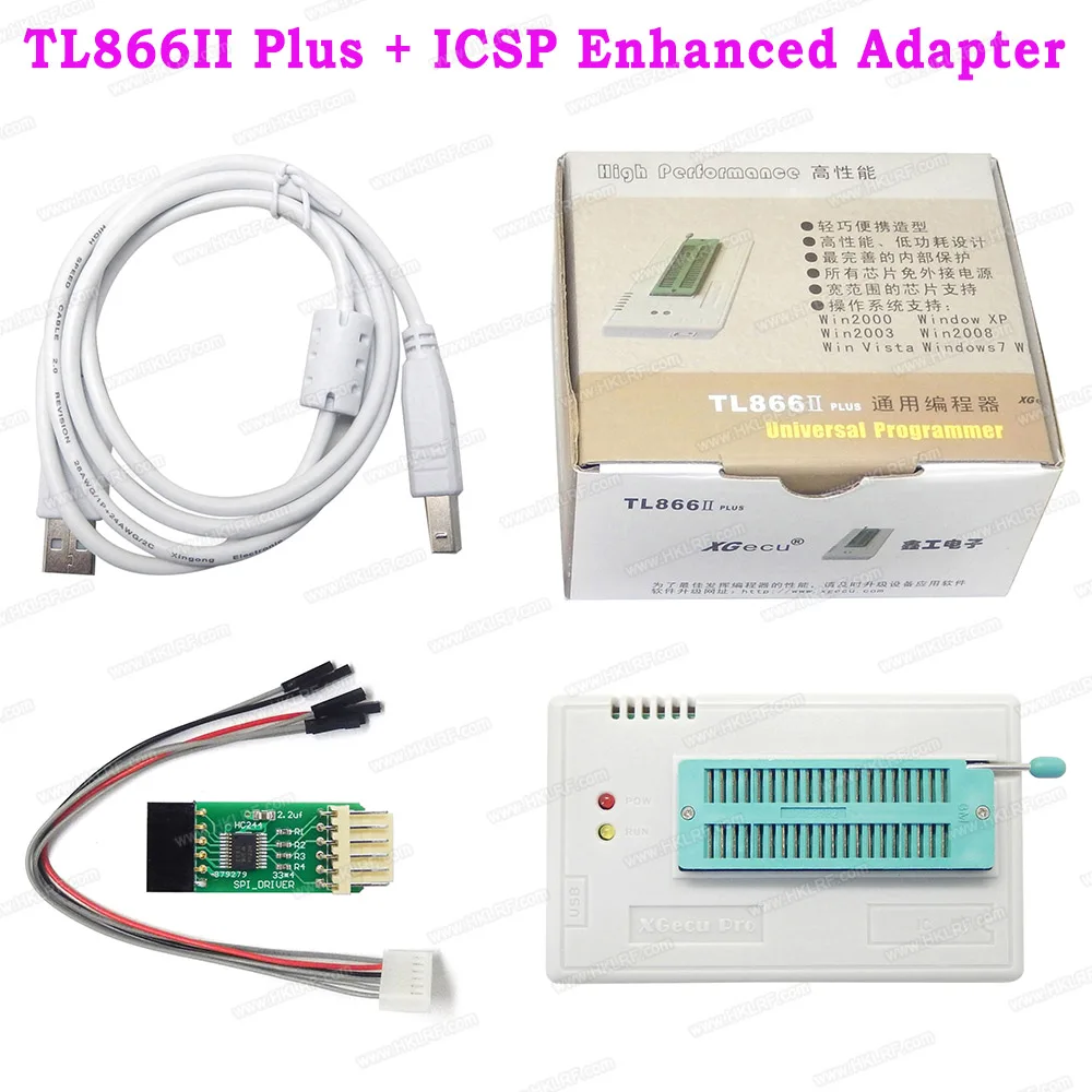 Универсальный USB программатор Minipro TL866II Plus поддержка NAND Flash AVR MCU GAL PIC SPI + 25