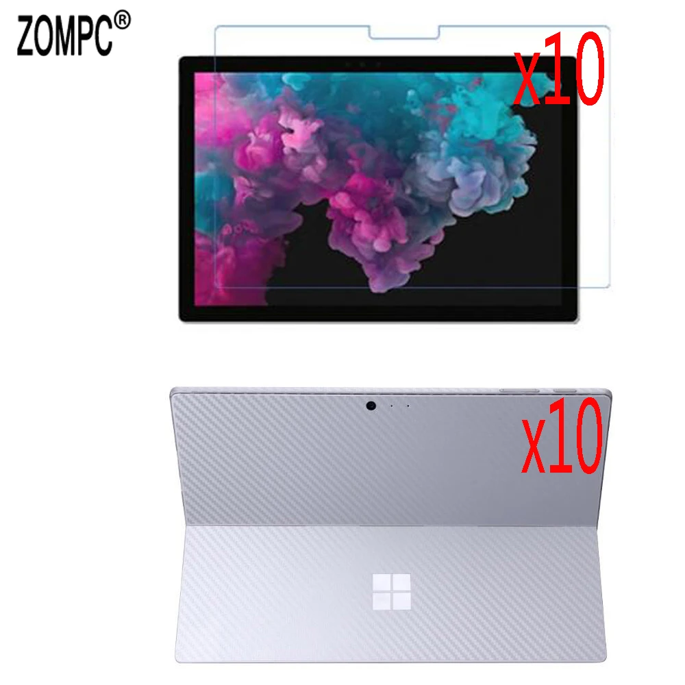 

10 комплектов Передняя и задняя защитная пленка для экрана из мягкого углеродного волокна для Microsoft Surface Pro 1 2 3 4 5 6 7 10,6 "10,8" 12 "Go