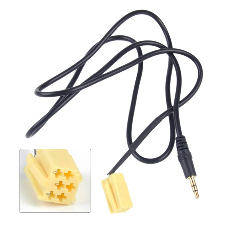 Автомобильный 6Pin 3 5 мм черный AUX входной кабель адаптера линия для Peugeot 206 207 307 308