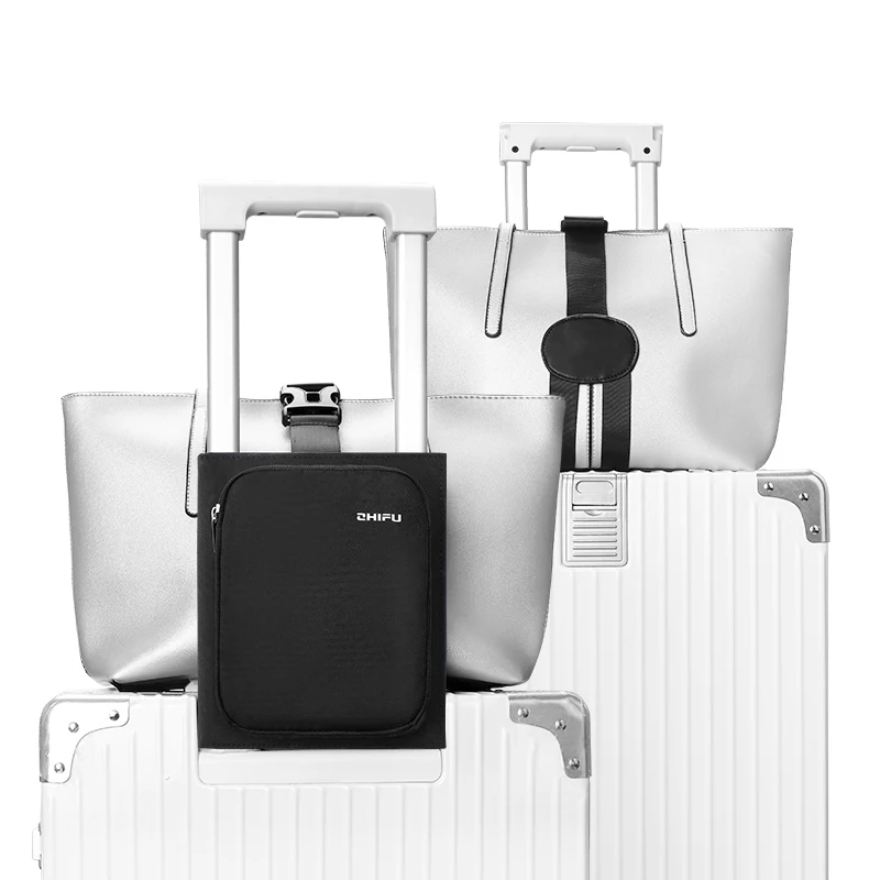 

Original design Travel smart clothes luggage Fixed Bag packing belt anti-drop trolley suitcase bundled Attached suitcase