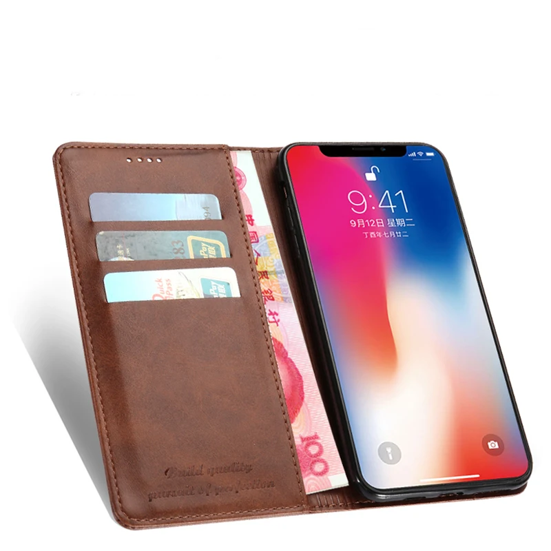 Кожаный флип-чехол для iphone 11 PRO XR X XS максимальный чехол 360 полный защитный