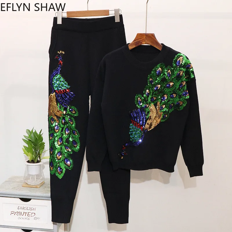 Женский комплект из 2 предметов повседневный трикотажный Свитера и брюк с