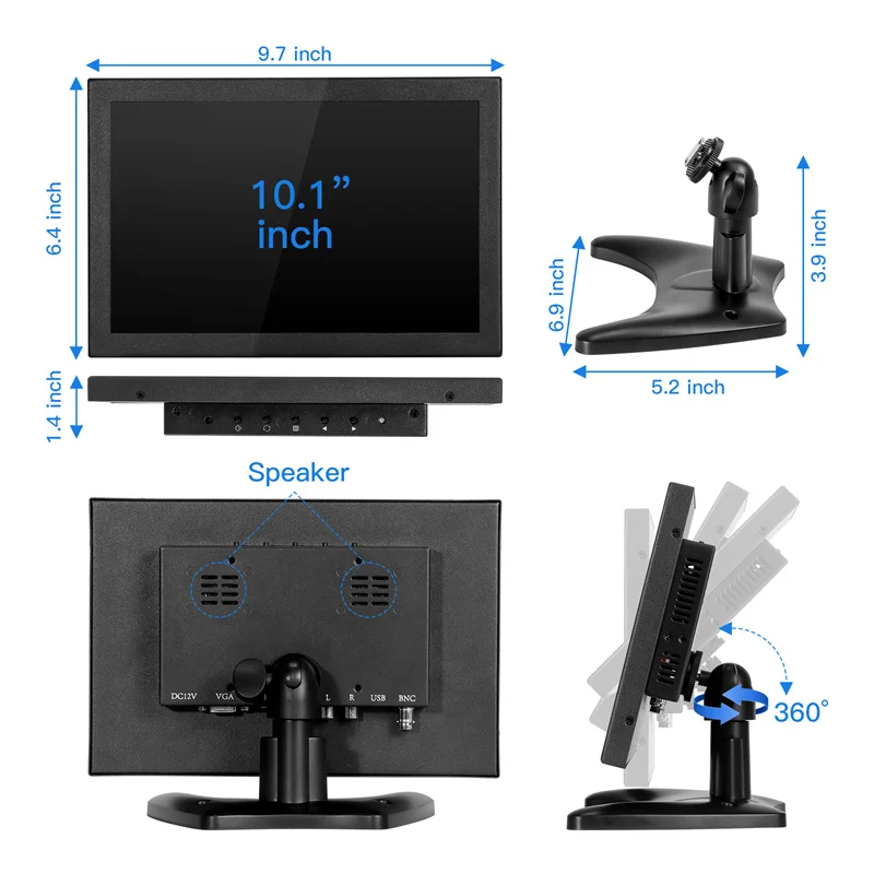 Цветной экран 10 1 дюйма TFT-LCD Monitor 1280*800 с AV1 VGA HDMI BNC USB входом Built-in Speaker | Электронные