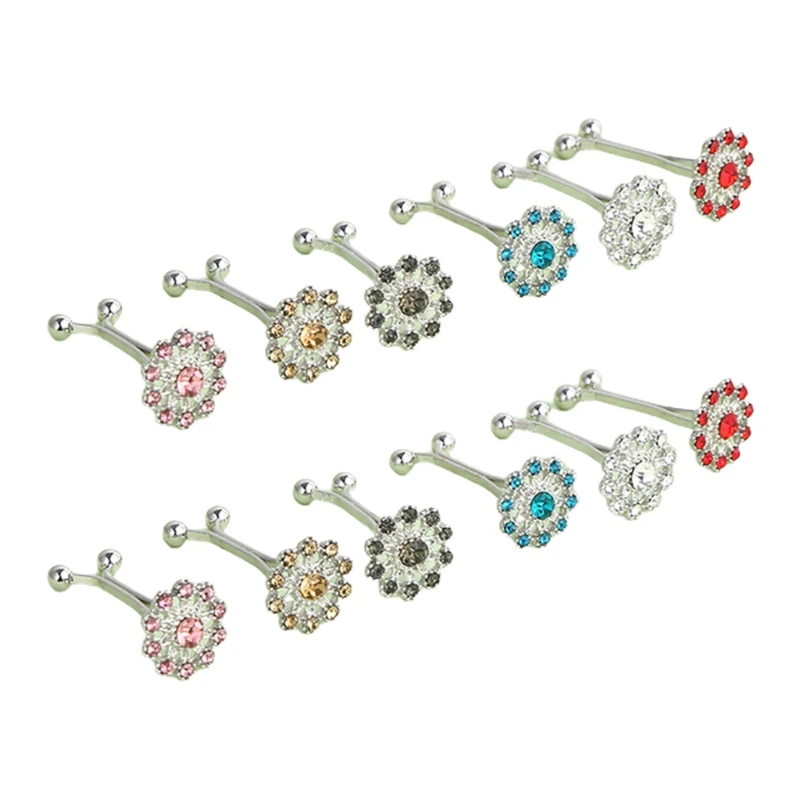 12 шт. мусульманский хиджаб Металлические U-образные зажимы блестящие стразы с