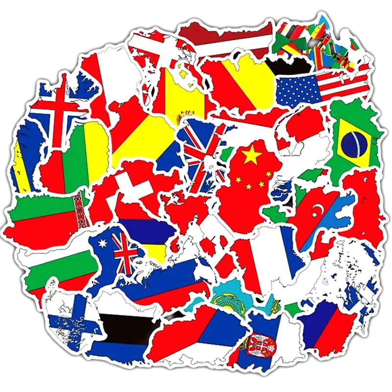 Чемодан водонепроницаемые государственные флаги карта наклейки скейтборд