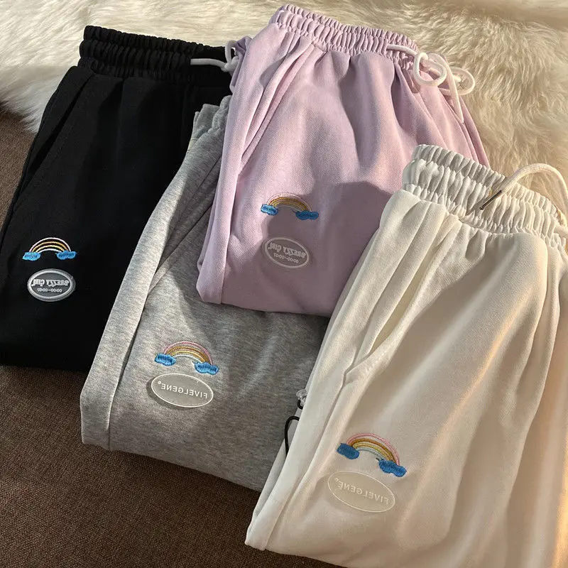 

Casual legged pants Harlem pants women 2021 new wide legged pants Korean loose and thin student's fashionable pants