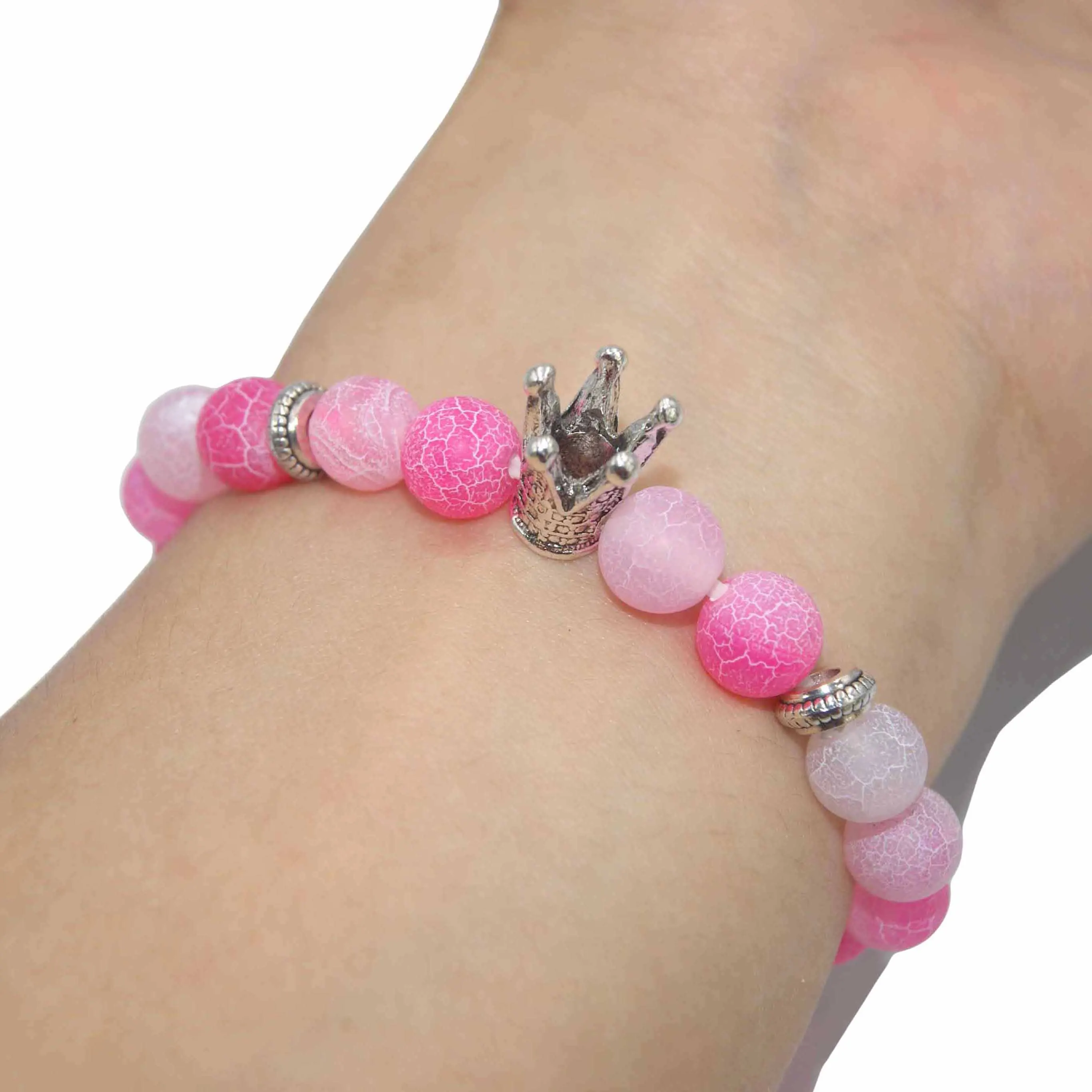 Серебряный браслет с короной из натурального камня для мужчин и женщин лазурит