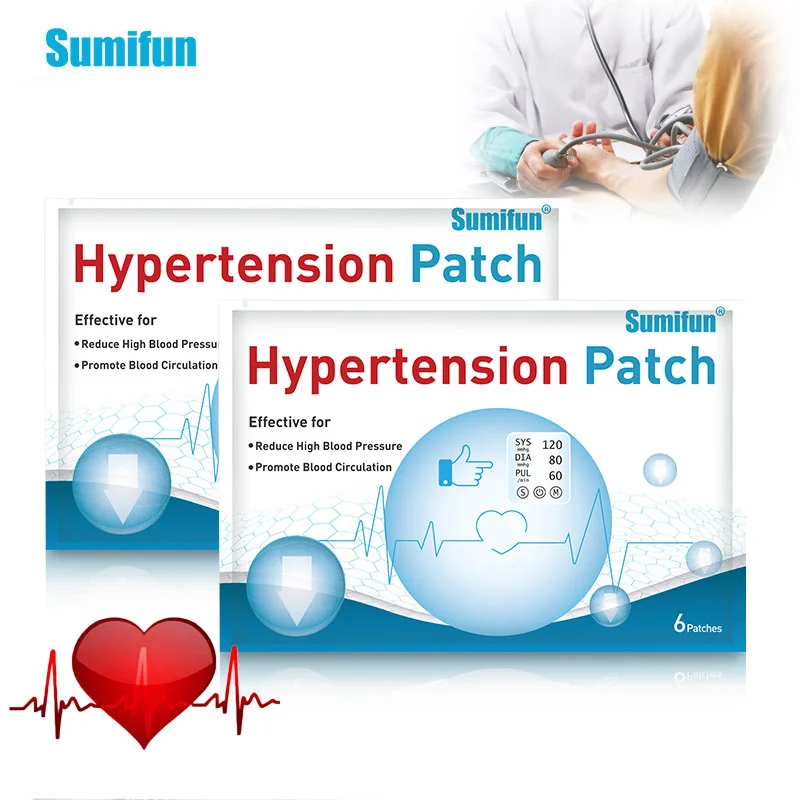 

6Pcs/bag Original Hypertension Treatment Patch Clean Blood Vessel Lower Blood Pressure Chinese Herbal Medical Plaster Body Care