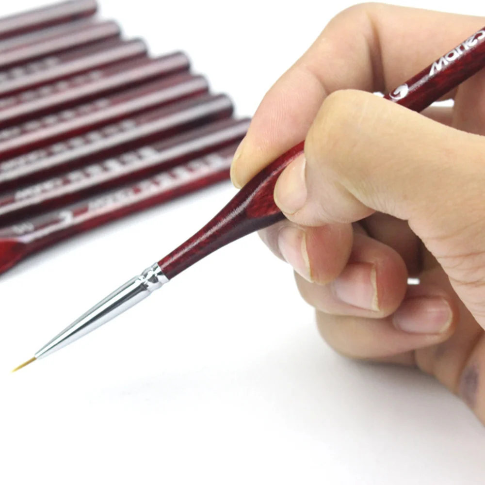 

1 Set of 6pcs Professional Hand Drawing Pen Wolf Hair Tip Brushes Detailing Painting Drawing Brushes (Dark Red)