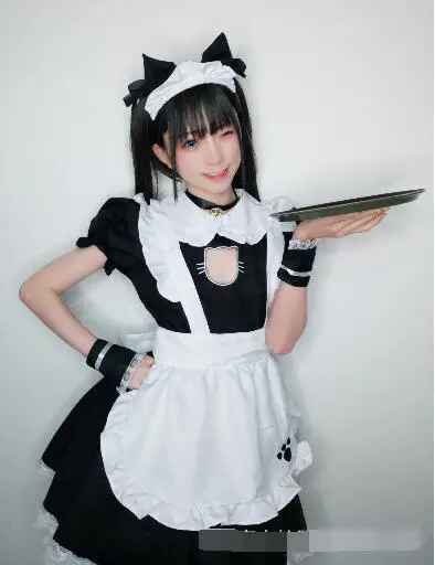 

Sexy Apron Maid Costume Sweet Gothic Lolita Dress Anime Cosplay Sissy Maid Uniform Halloween Costumes For Women